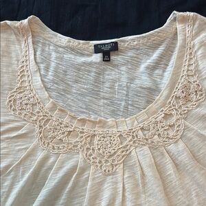 Talbots Cream Lace Detail Women's Top 2X